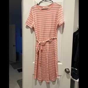 Pink Stripped Dress- Large